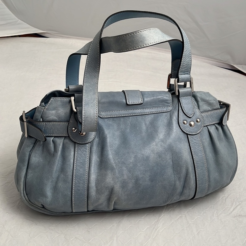 Longchamp Idole light blue leather vintage satchel bag - Picture 2 of 16